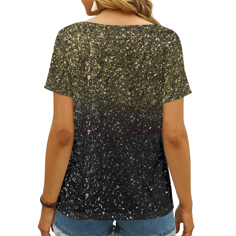 New Orleans Saints V-neck Women T-shirt AGCWTS276