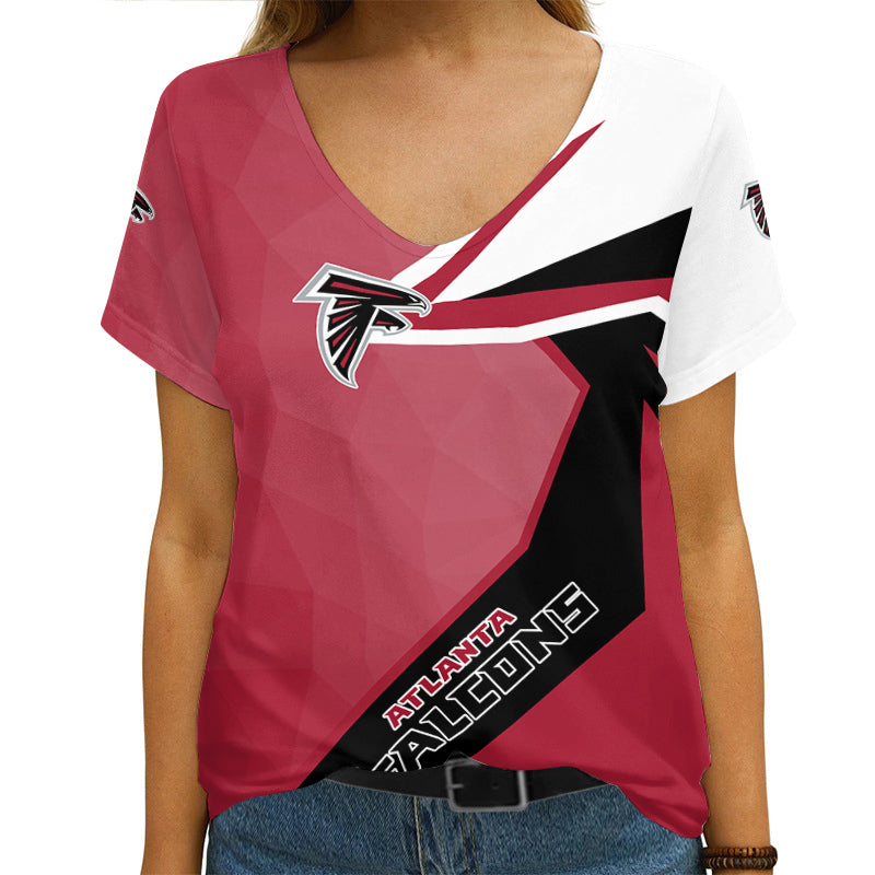 Atlanta Falcons V-neck Women T-shirt AGCWTS447