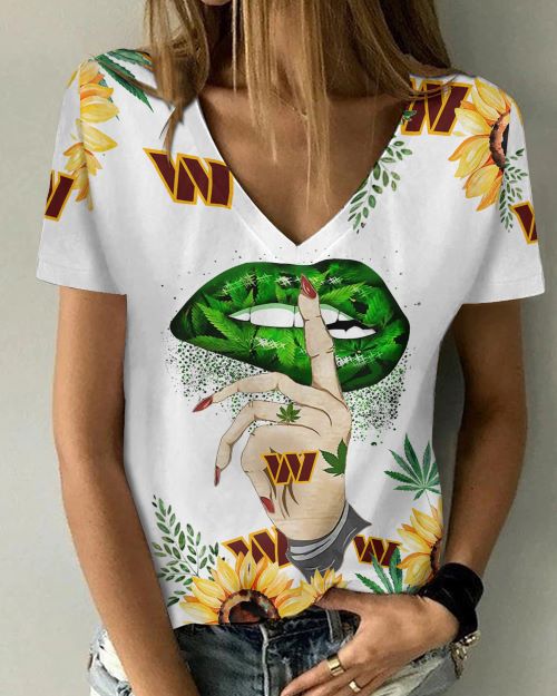 Washington Commanders V-neck Women T-shirt AGCWTS598