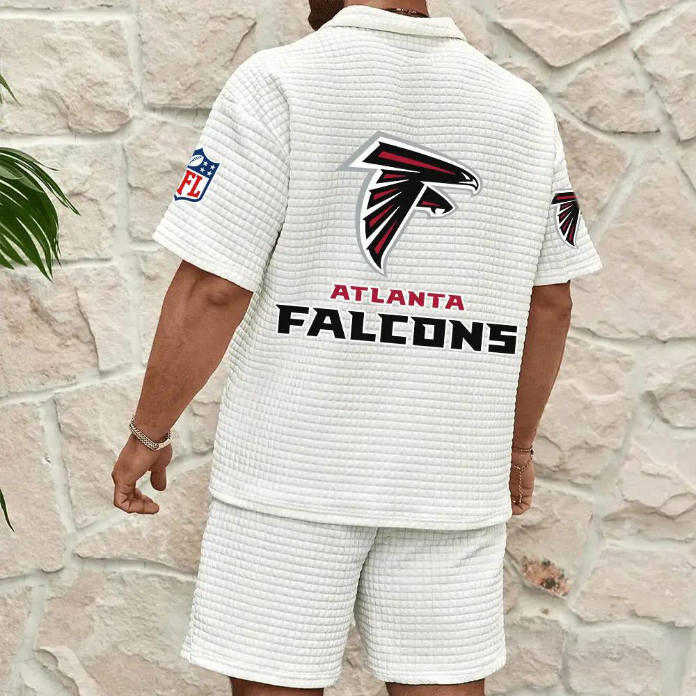 Atlanta Falcons Men’s Waffle Pattern Half Zipper Shirt And Shorts AZBT2DWSS000009