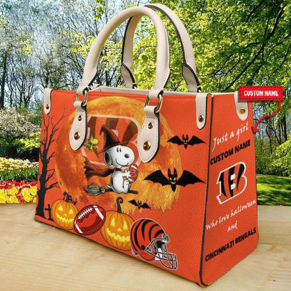 Cincinnati Bengals Halloween Leather Hand Bag Limited Edition AZDDLHB000039