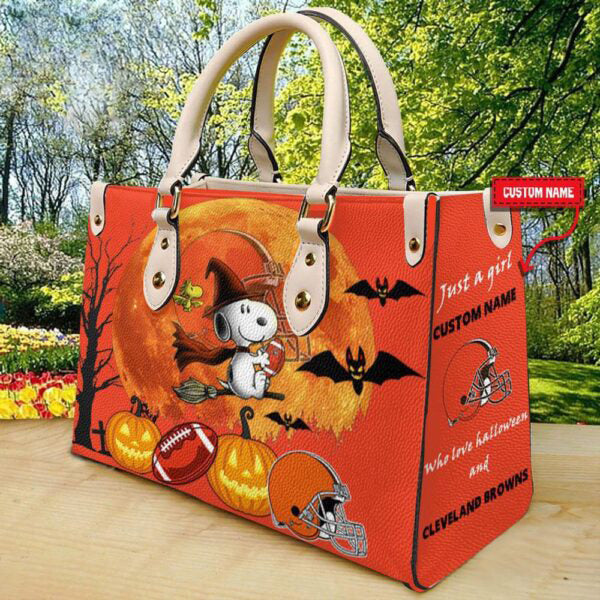 Cleveland Browns Halloween Leather Hand Bag Limited Edition AZDDLHB000040