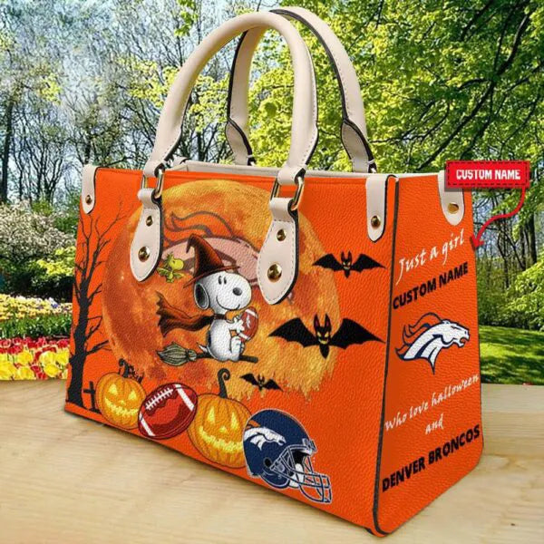 Denver Broncos Halloween Leather Hand Bag Limited Edition AZDDLHB000042