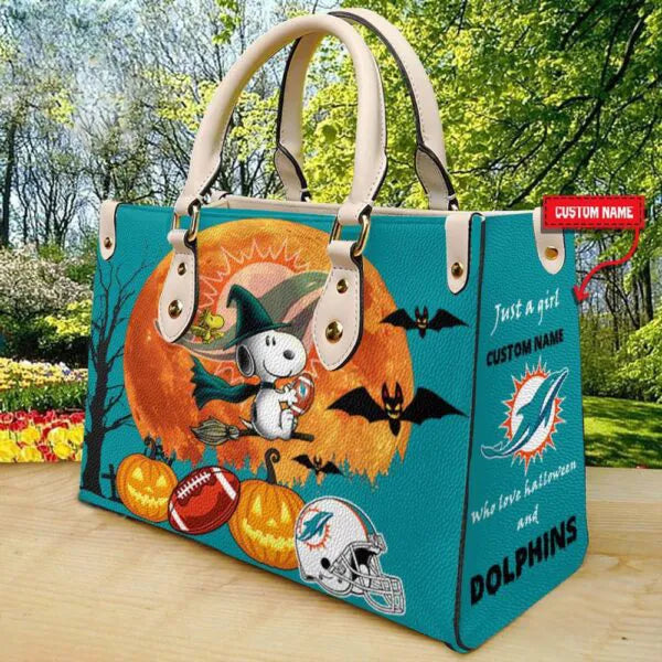 Miami Dolphins Halloween Leather Hand Bag Limited Edition AZDDLHB000052