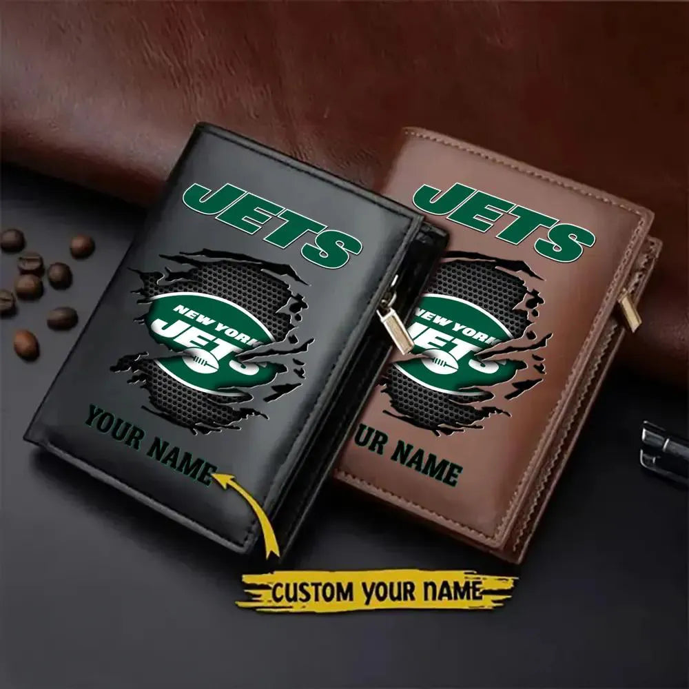 New York Jets Men’s Slim Vertical Leather Wallet Trending 2025 AZBTSVLW000011