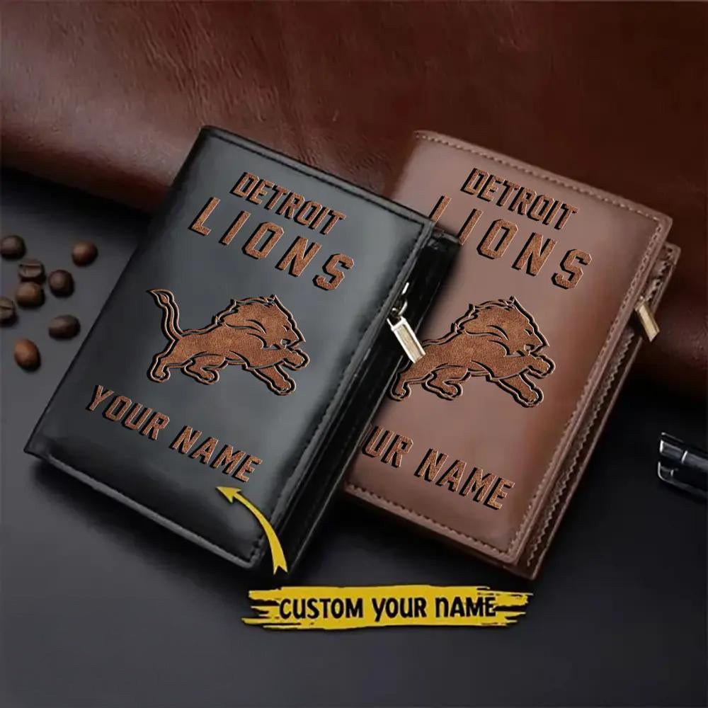 Detroit Lions Men’s Slim Vertical Leather Wallet Trending 2025 AZBTSVLW000039
