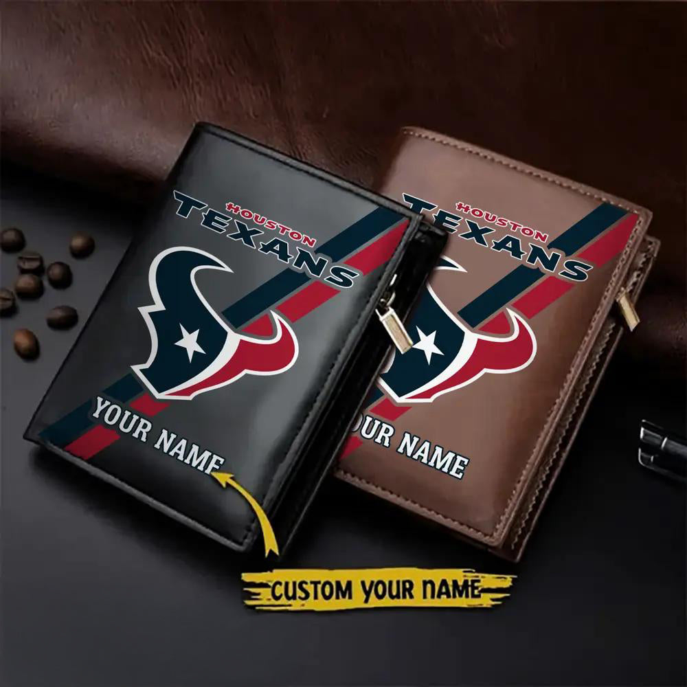 Houston Texans Men’s Slim Vertical Leather Wallet Trending 2025 AZBTSVLW000051