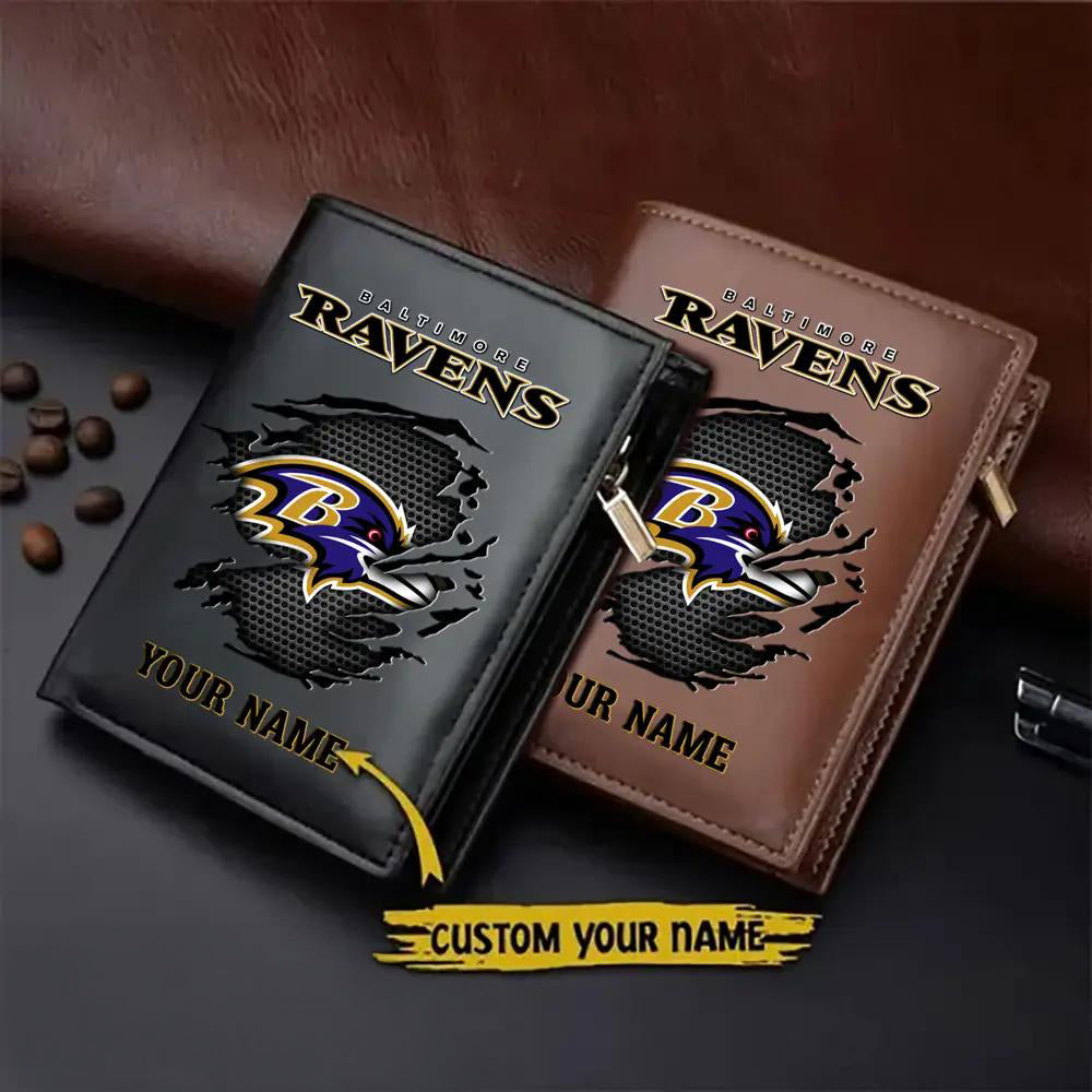 Baltimore Ravens Men’s Slim Vertical Leather Wallet Trending 2025 AZBTSVLW000063