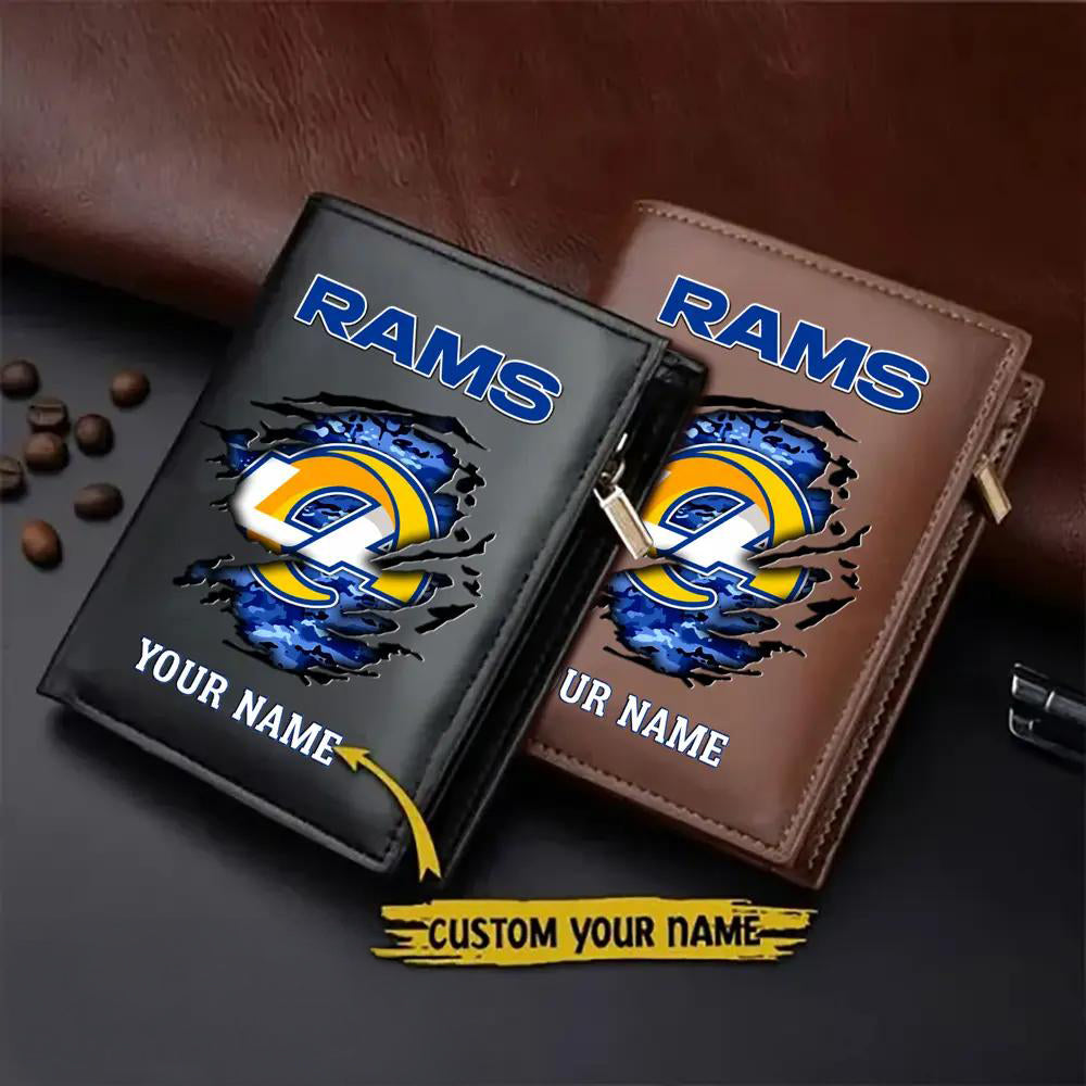 Los Angeles Rams Men’s Slim Vertical Leather Wallet Trending 2025 AZBTSVLW000066