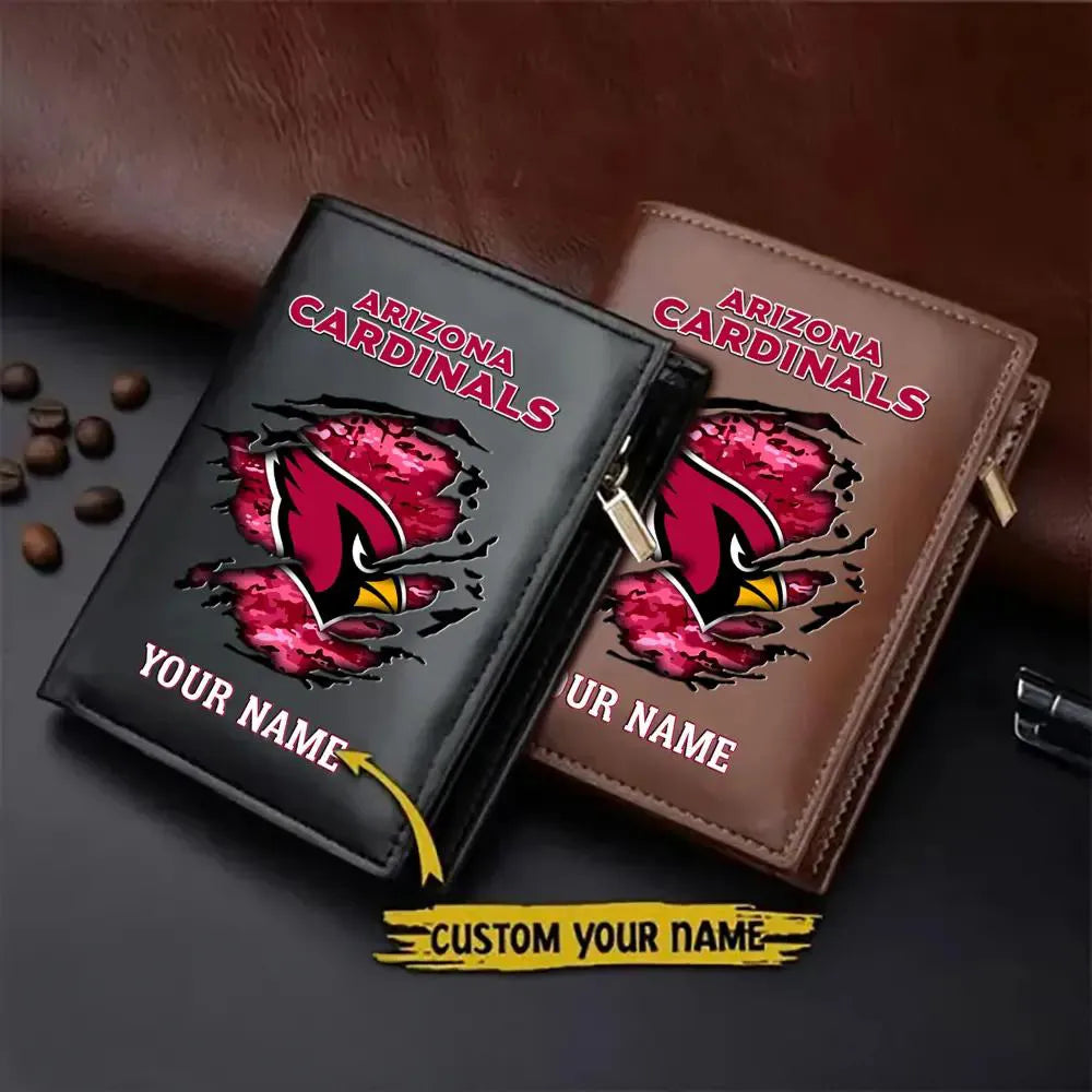 Arizona Cardinals Men’s Slim Vertical Leather Wallet Trending 2025 AZBTSVLW000082