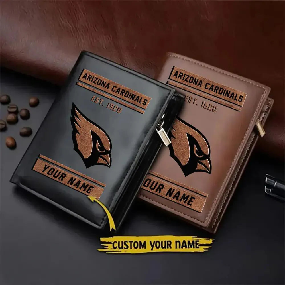 Arizona Cardinals Men’s Slim Vertical Leather Wallet Trending 2025 AZBTSVLW000096