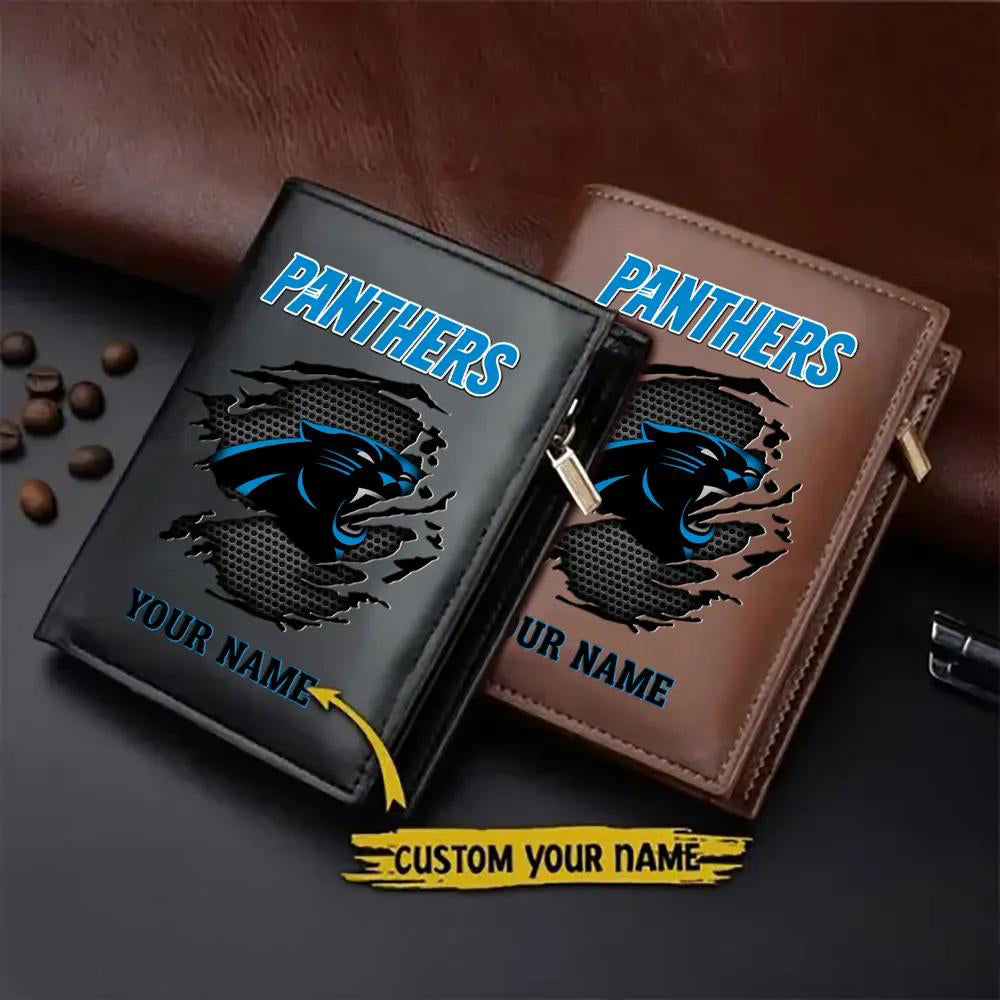 Carolina Panthers Men’s Slim Vertical Leather Wallet Trending 2025 AZBTSVLW000098