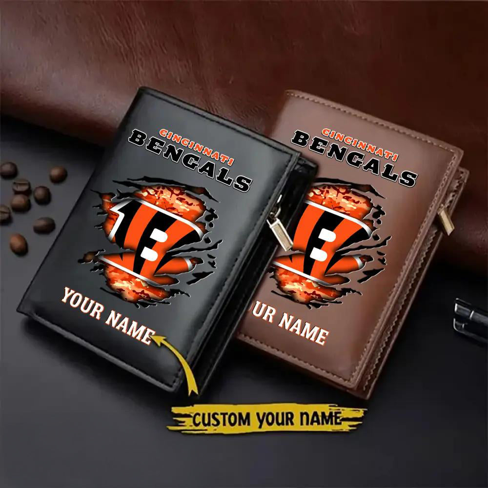 Cincinnati Bengals Men’s Slim Vertical Leather Wallet Trending 2025 AZBTSVLW000121