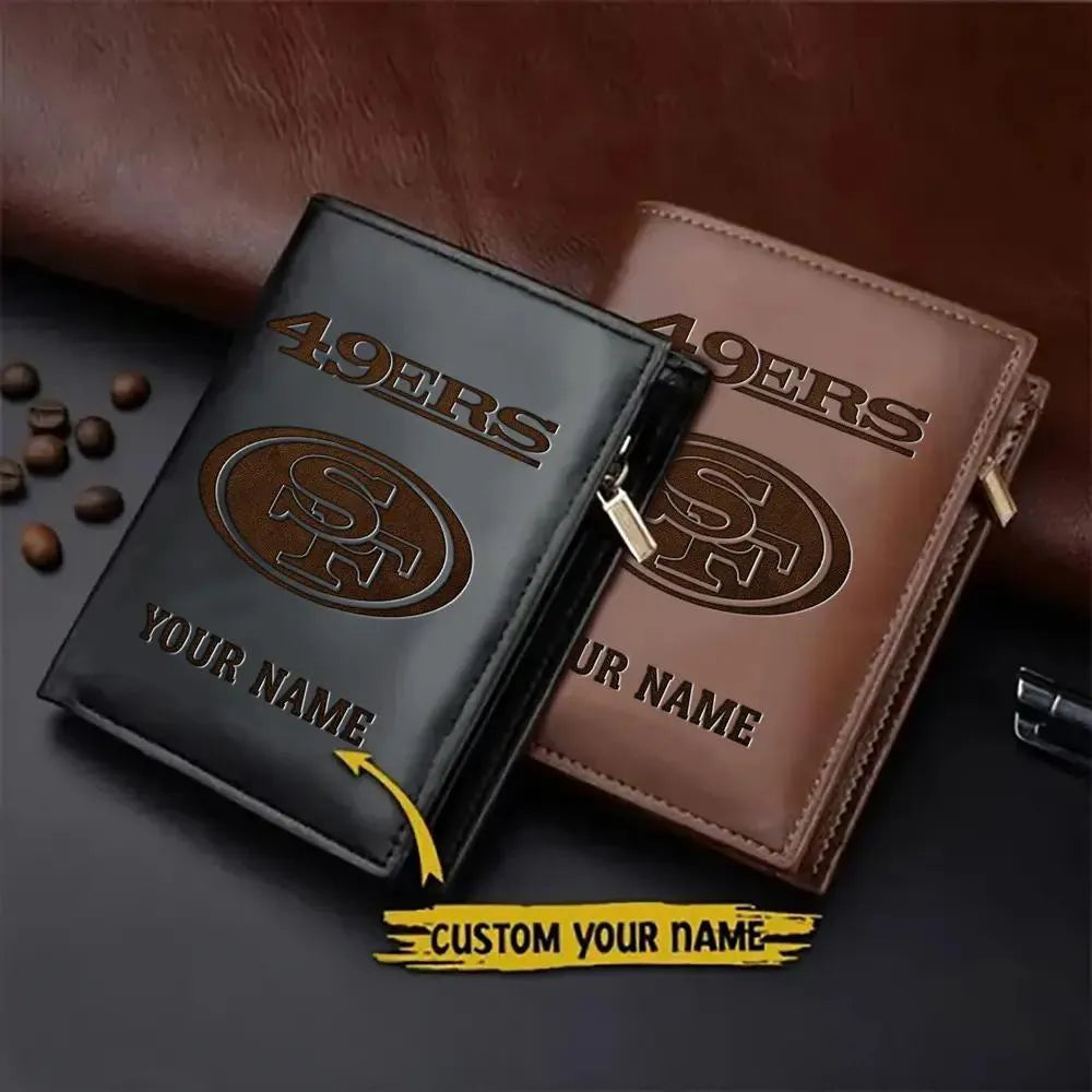 San Francisco 49ers Men’s Slim Vertical Leather Wallet Trending 2025 AZBTSVLW000127