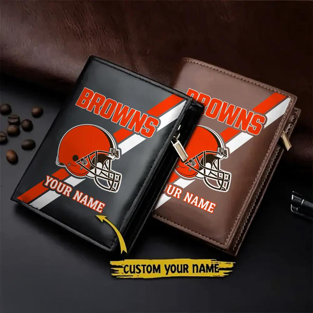 Cleveland Browns Men’s Slim Vertical Leather Wallet Trending 2025 AZBTSVLW000173