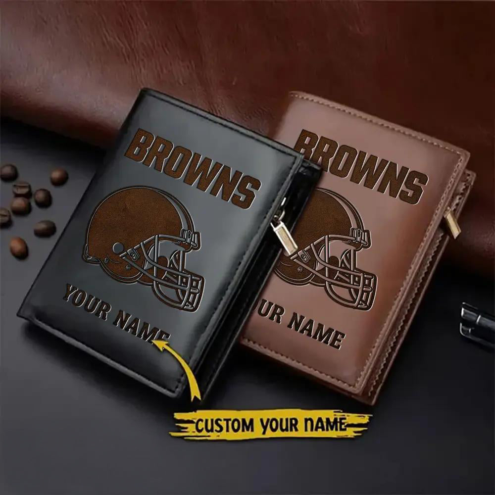 Cleveland Browns Men’s Slim Vertical Leather Wallet Trending 2025 AZBTSVLW000177