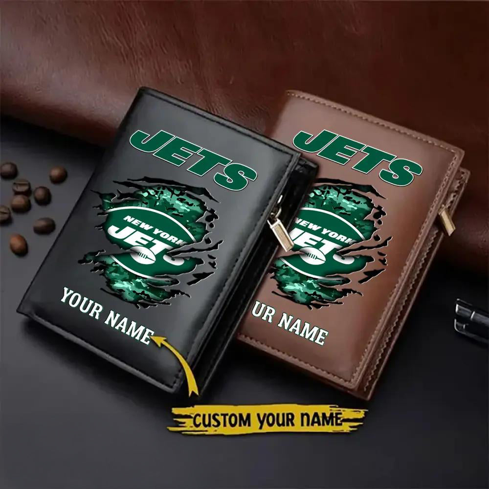 New York Jets Men’s Slim Vertical Leather Wallet Trending 2025 AZBTSVLW000189