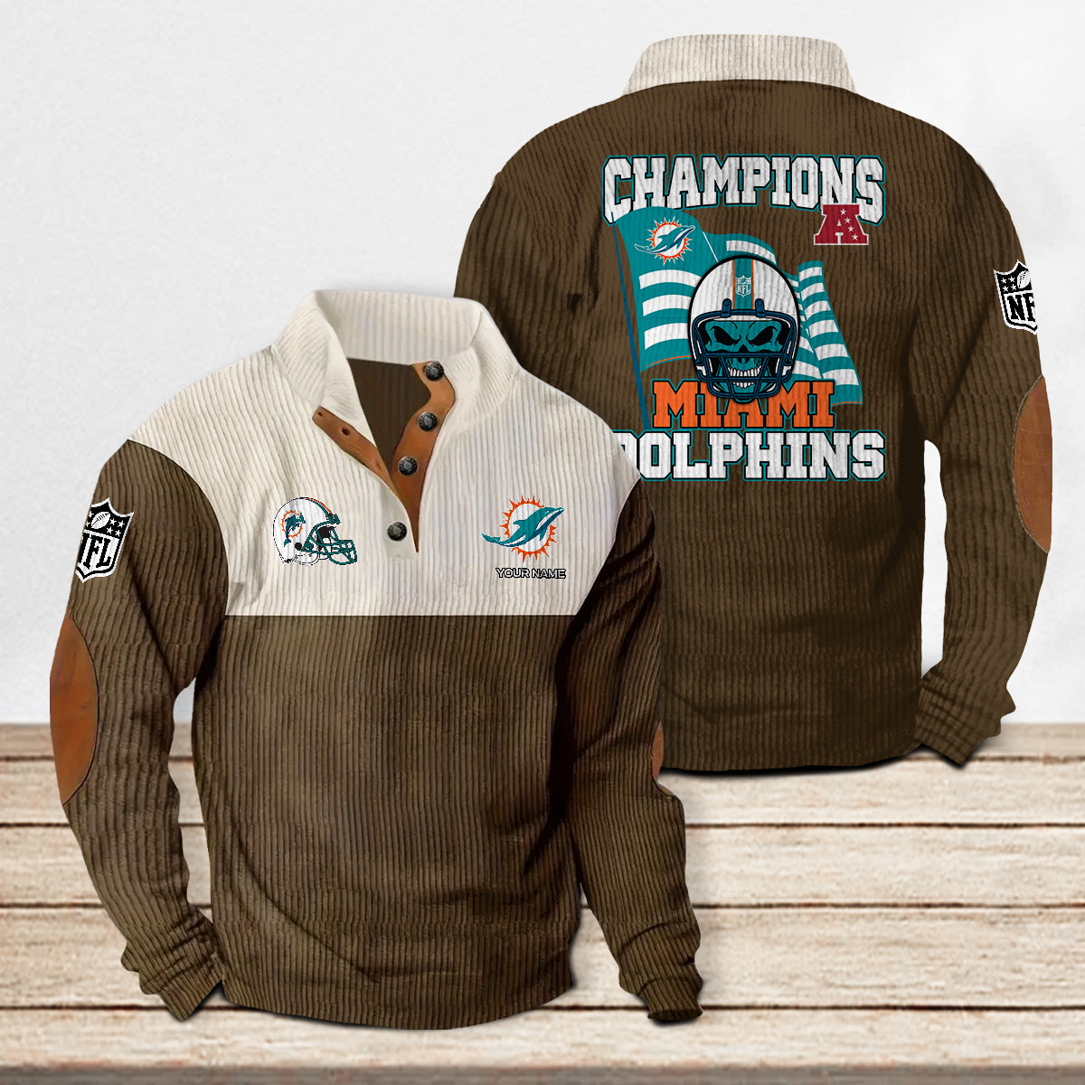 Miami Dolphins Colorful Stand Collar Sweatshirt Limited Edition AZCACSSW000092