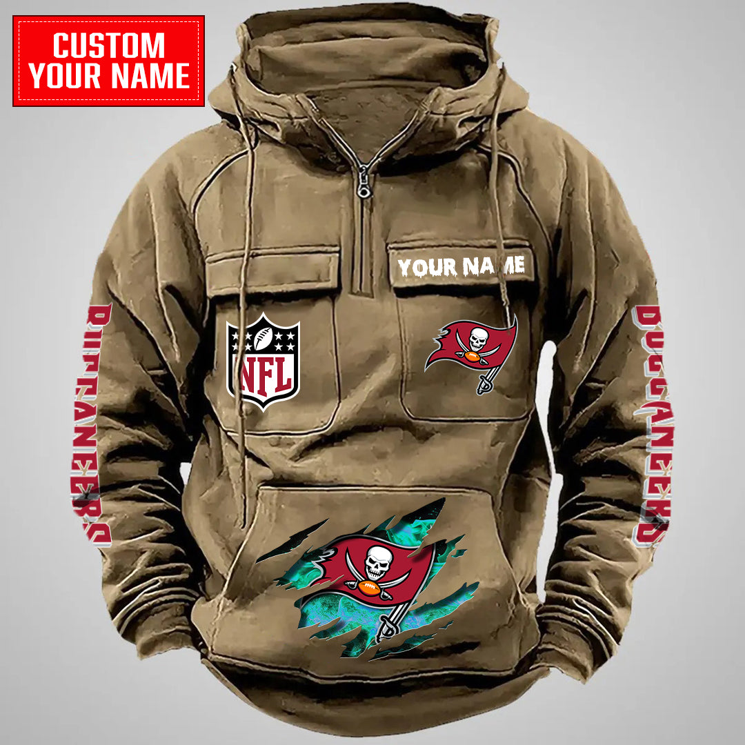 Tampa Bay Buccaneers Halloween Collection Multi-Pockets Zip Hoodie AZCAMZHD000047
