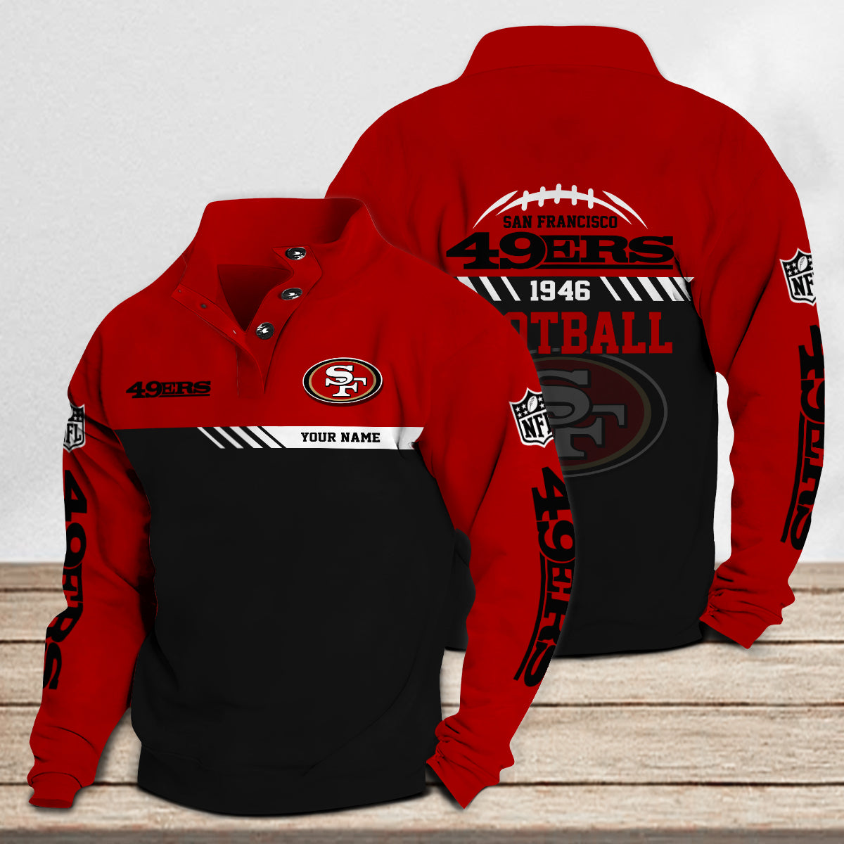 San Francisco 49ers Casual Stand Collar Sweatshirt Premium New Edition AZCASCSW000237