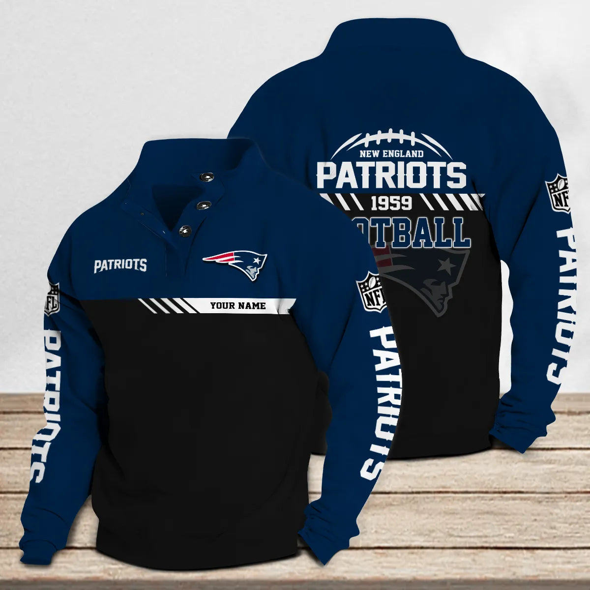 New England Patriots Casual Stand Collar Sweatshirt Premium New Edition AZCASCSW000253
