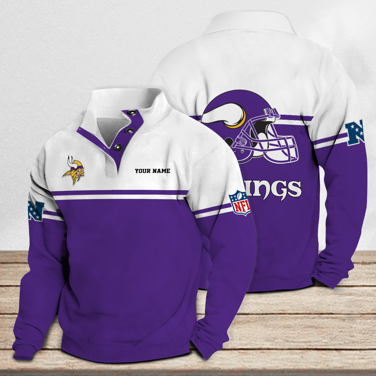 Minnesota Vikings Casual Stand Collar Sweatshirt Premium New Edition AZCASCSW000265