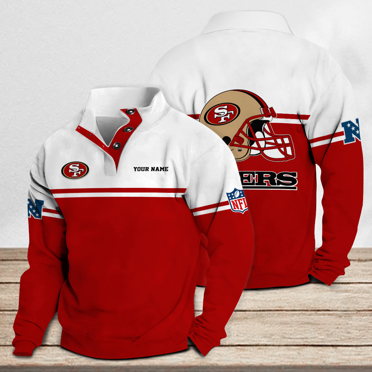 San Francisco 49ers Casual Stand Collar Sweatshirt Premium New Edition AZCASCSW000269