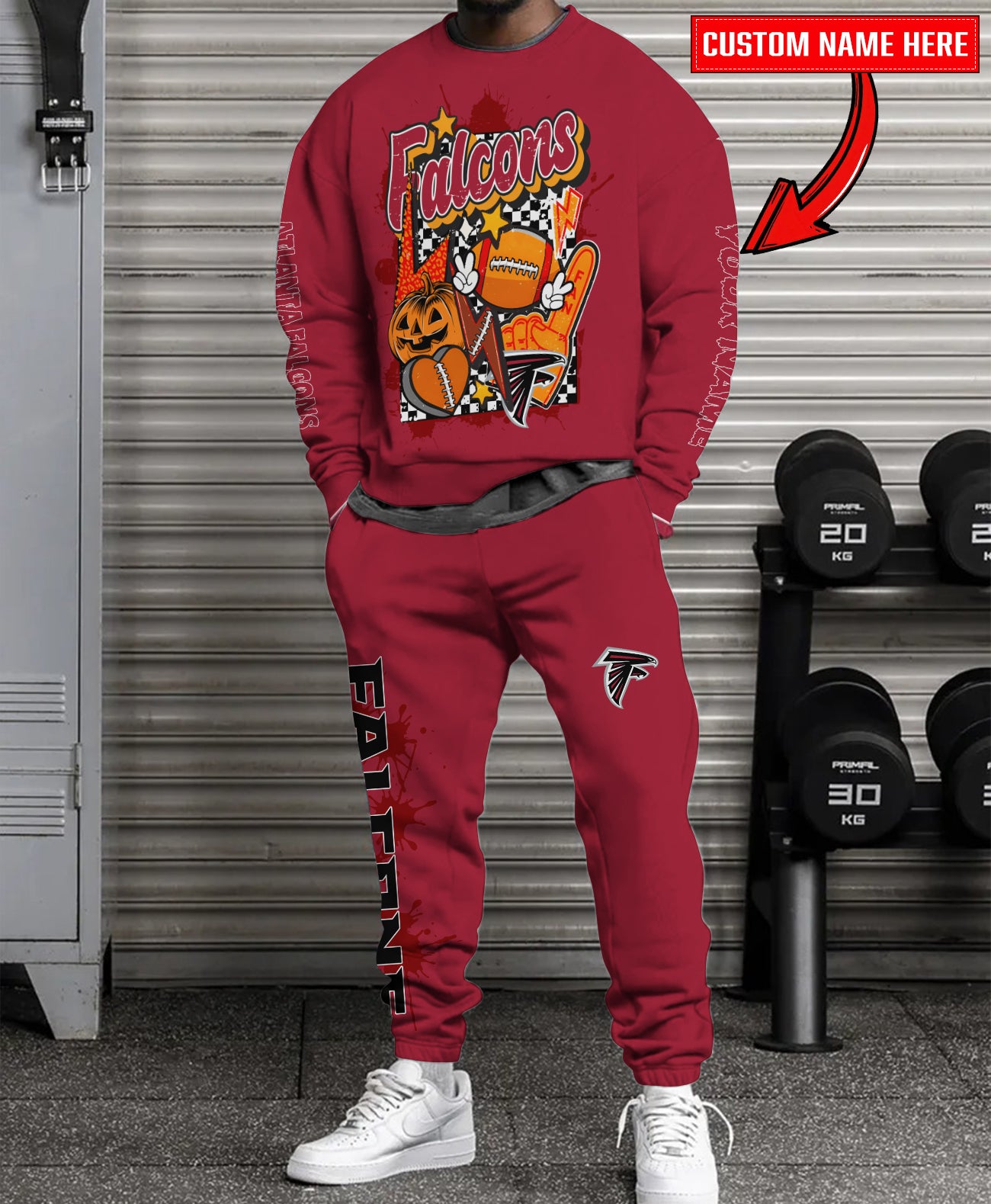 Atlanta Falcons Halloween Collection Unisex Sweatshirt And Sweatpants Set AZCASP000002Team Color
