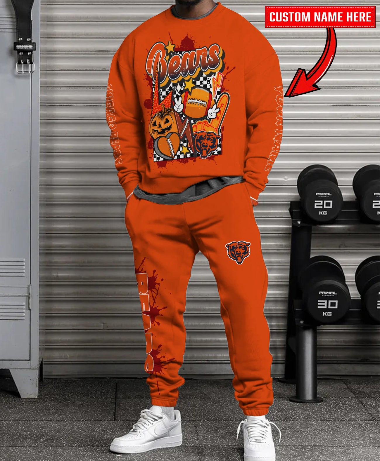 Chicago Bears Halloween Collection Unisex Sweatshirt And Sweatpants Set AZCASP000004Team Color