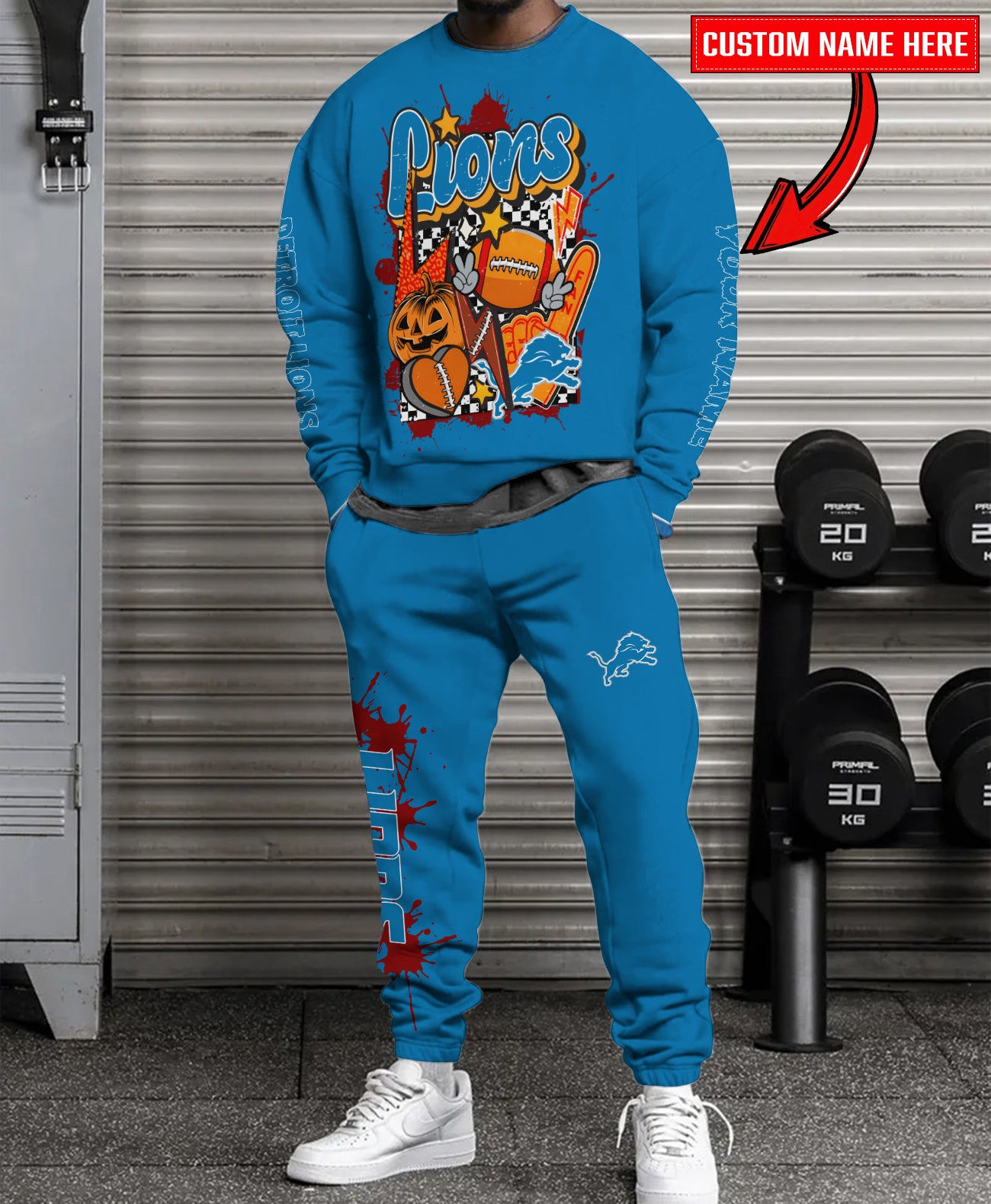Detroit Lions Halloween Collection Unisex Sweatshirt And Sweatpants Set AZCASP000006Team Color