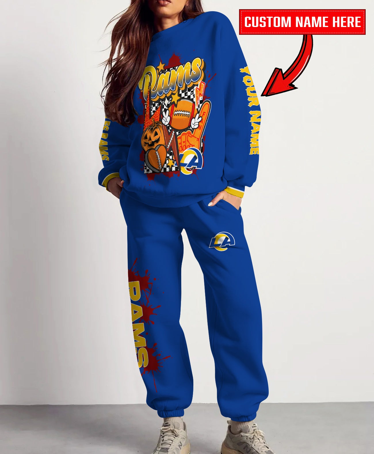 Los Angeles Rams Halloween Collection Unisex Sweatshirt And Sweatpants Set AZCASP000008Team Color