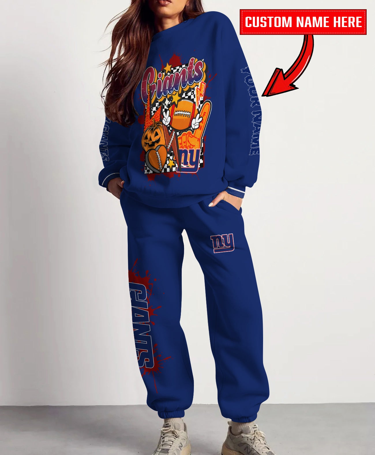 New York Giants Halloween Collection Unisex Sweatshirt And Sweatpants Set AZCASP000011Team Color