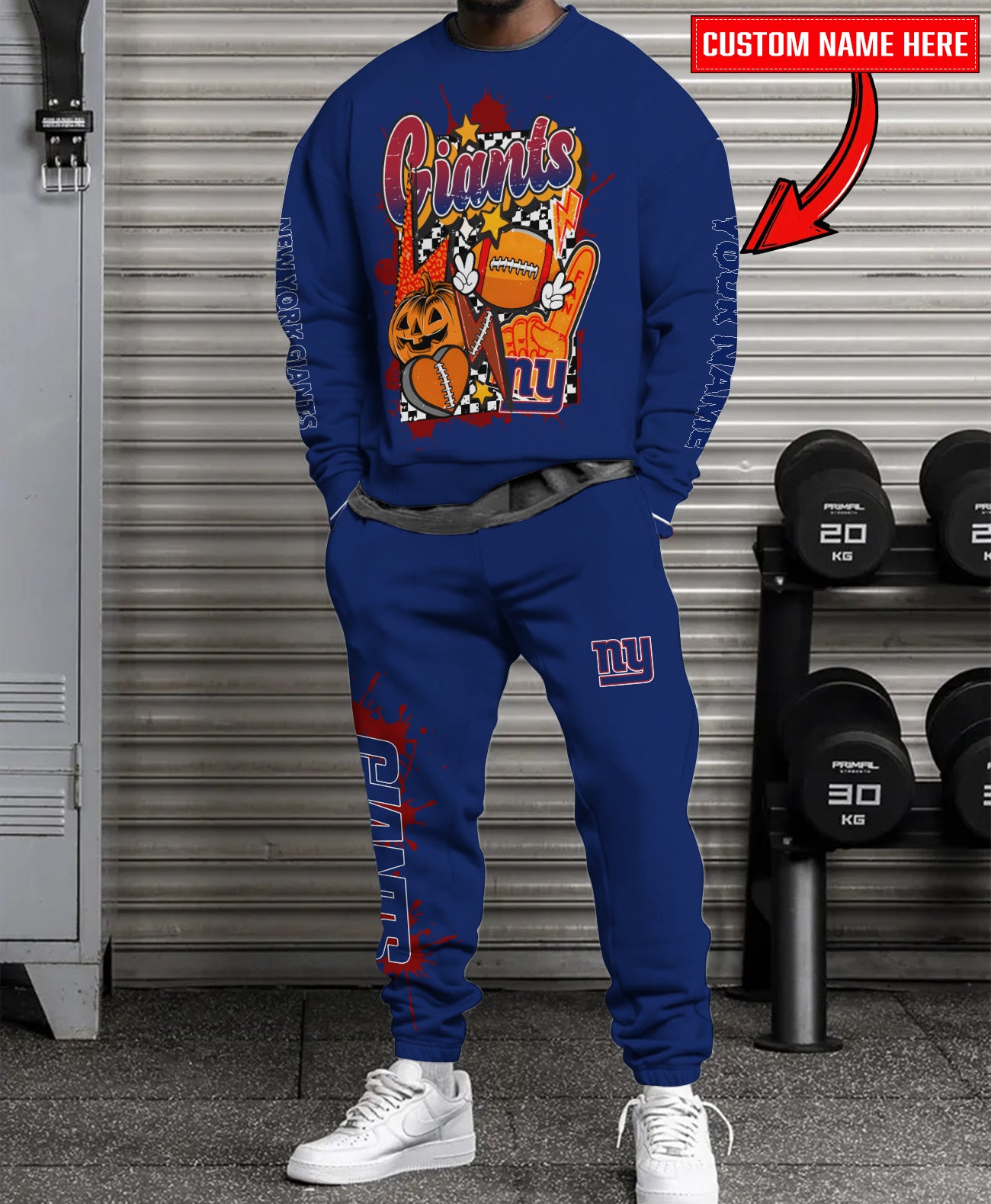 New York Giants Halloween Collection Unisex Sweatshirt And Sweatpants Set AZCASP000011Team Color
