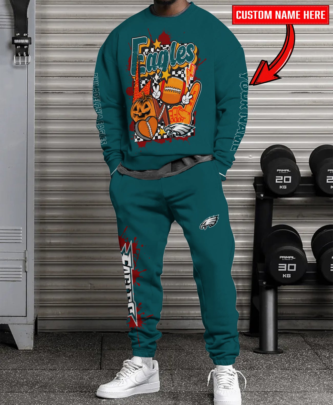 Philadelphia Eagles Halloween Collection Unisex Sweatshirt And Sweatpants Set AZCASP000012Team Color
