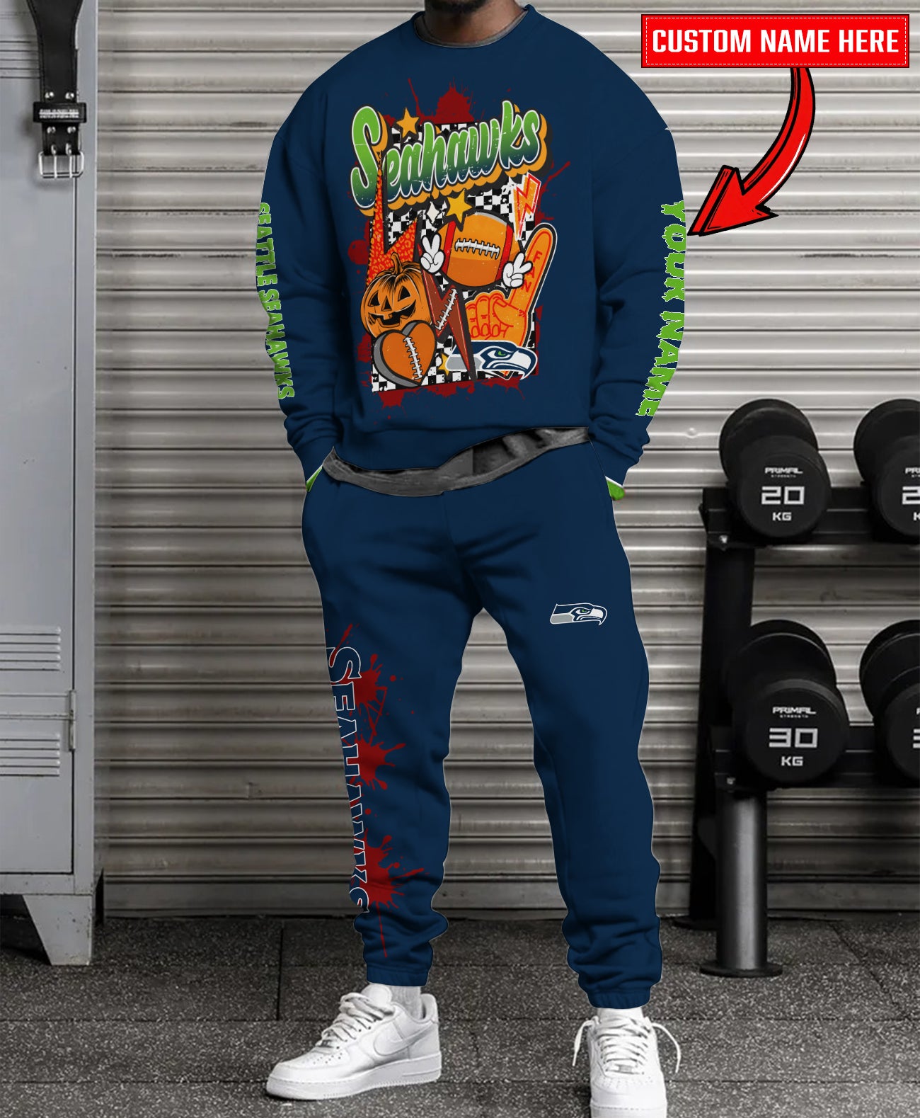 Seattle Seahawks Halloween Collection Unisex Sweatshirt And Sweatpants Set AZCASP000014Team Color