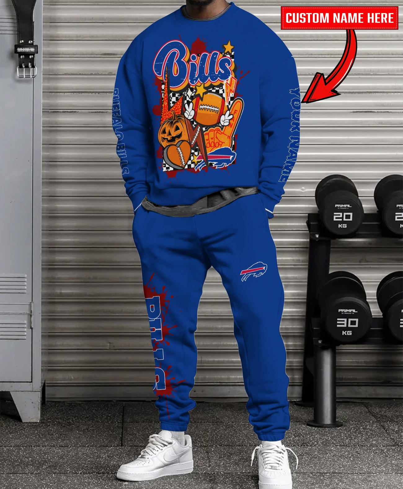 Buffalo Bills Halloween Collection Unisex Sweatshirt And Sweatpants Set AZCASP000018Team Color
