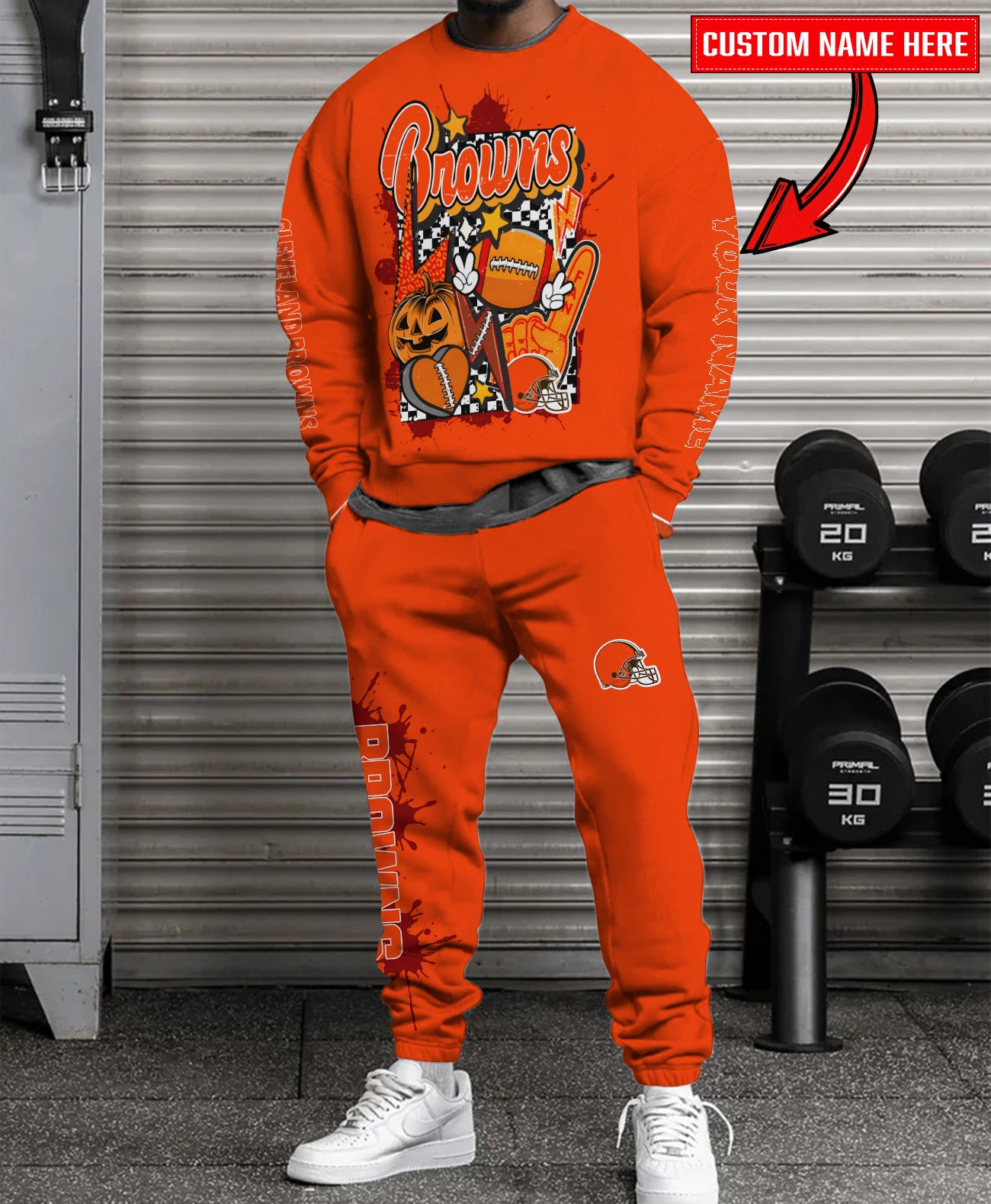 Cleveland Browns Halloween Collection Unisex Sweatshirt And Sweatpants Set AZCASP000020Team Color
