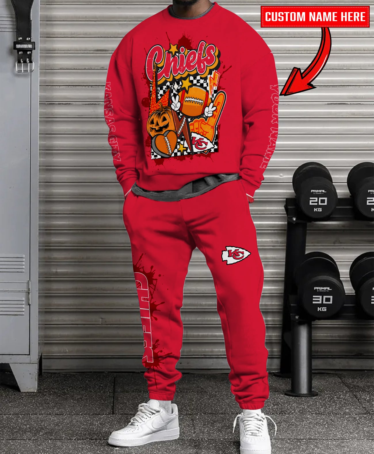 Kansas City Chiefs Halloween Collection Unisex Sweatshirt And Sweatpants Set AZCASP000025Team Color