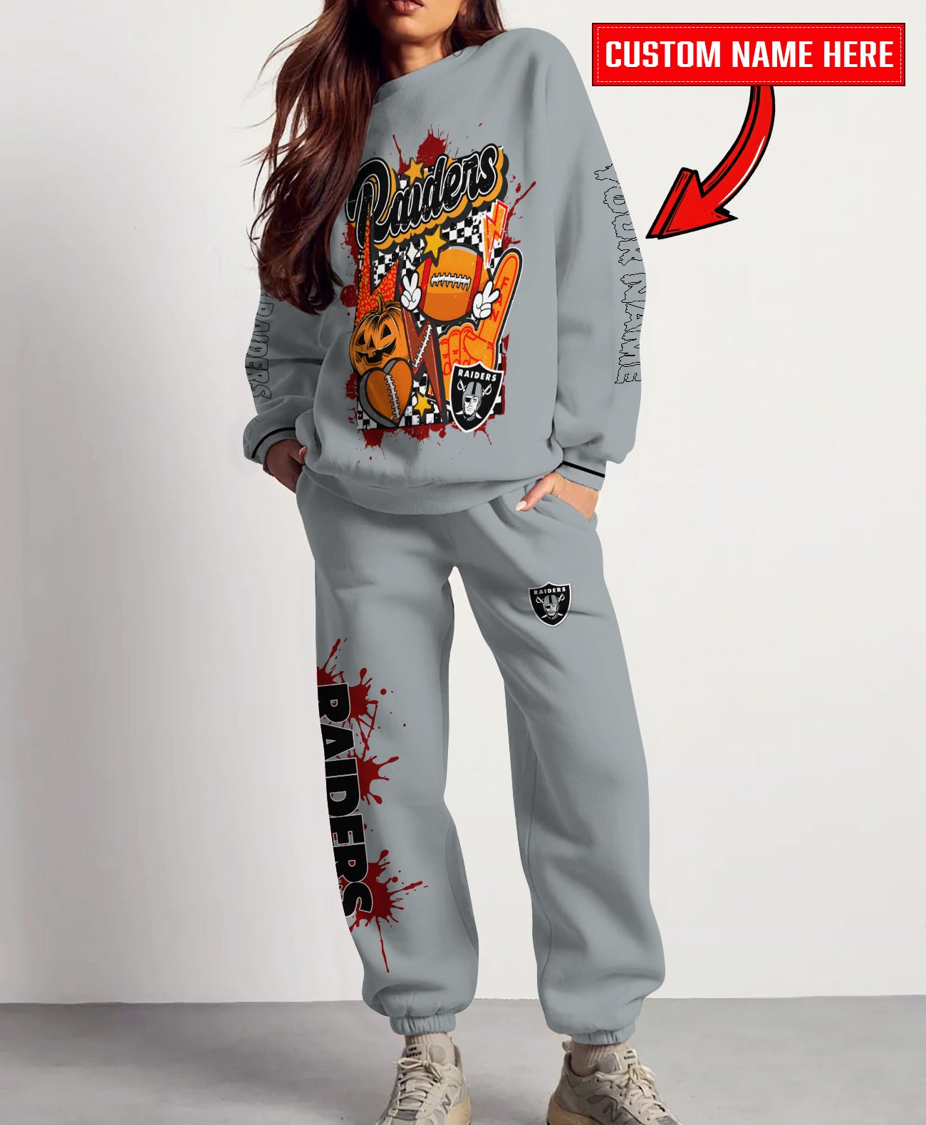 Las Vegas Raiders Halloween Collection Unisex Sweatshirt And Sweatpants Set AZCASP000026Team Color