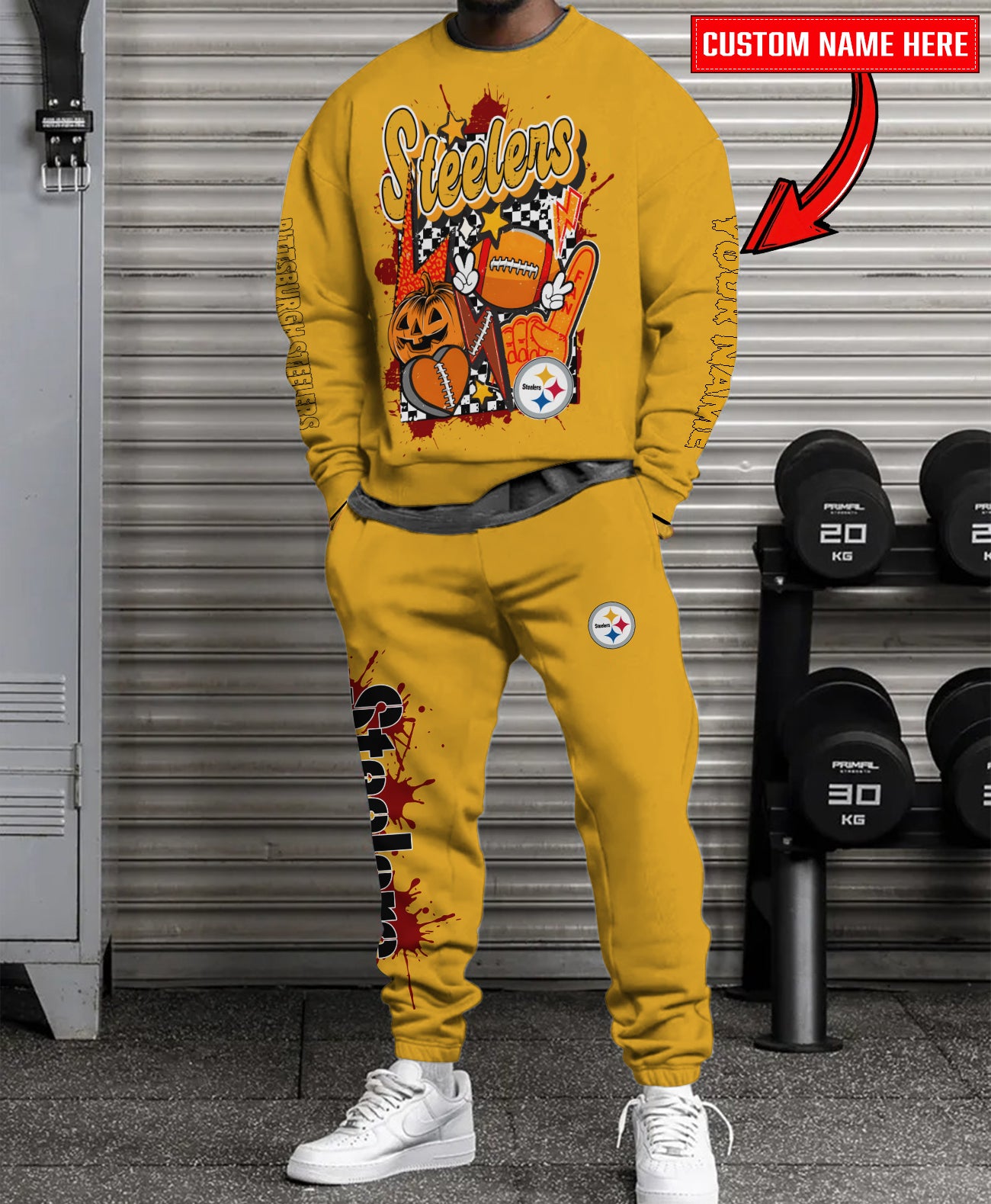 Pittsburgh Steelers Halloween Collection Unisex Sweatshirt And Sweatpants Set AZCASP000031Team Color