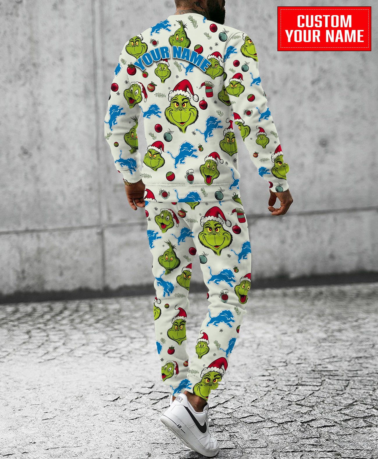 Detroit Lions Christmas Pattern Sweatsuit And Sweatpants AZCASP000038