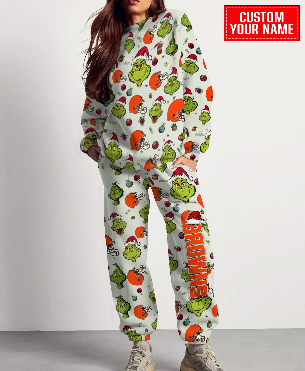 Cleveland Browns Christmas Pattern Sweatsuit And Sweatpants AZCASP000052