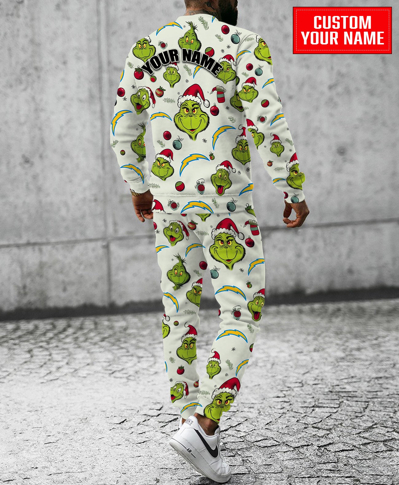 Los Angeles Chargers Christmas Pattern Sweatsuit And Sweatpants AZCASP000059