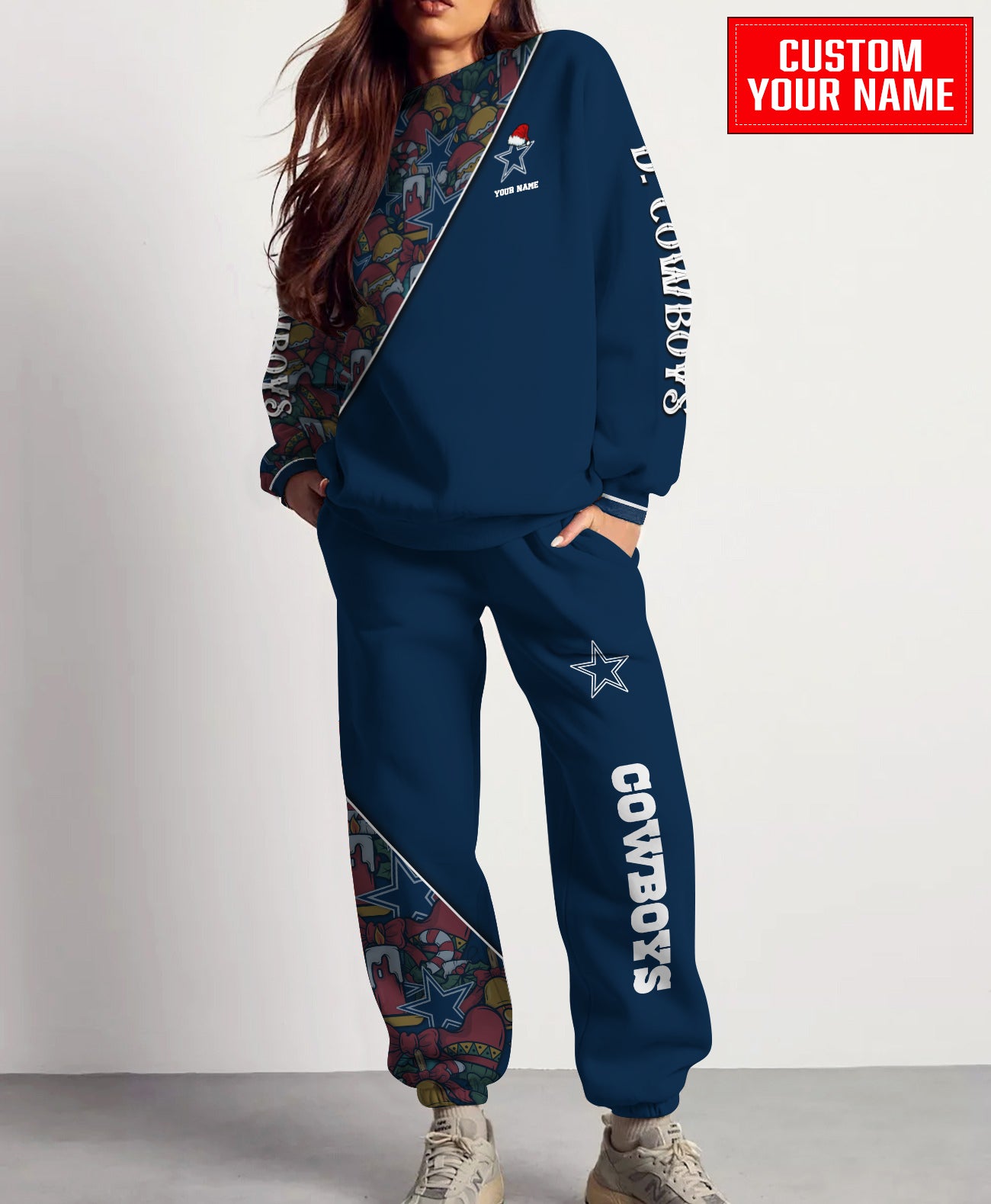 Dallas Cowboys Christmas Pattern Unisex Combo Sweatshirt And Sweatpants AZCASP000069TeamColor