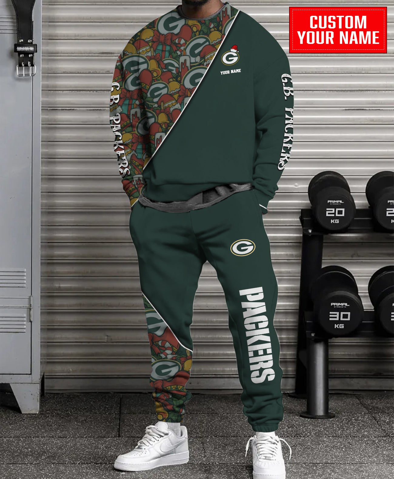 Green Bay Packers Christmas Pattern Unisex Combo Sweatshirt And Sweatpants AZCASP000071TeamColor