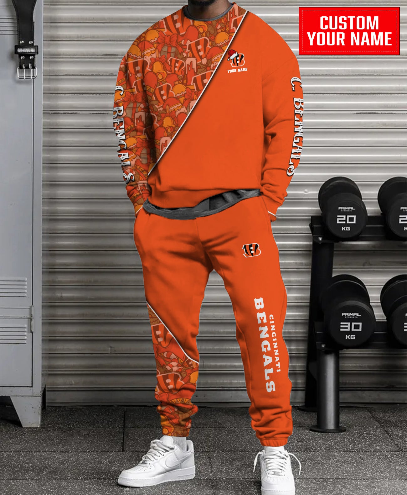 Cincinnati Bengals Christmas Pattern Unisex Combo Sweatshirt And Sweatpants AZCASP000083TeamColor