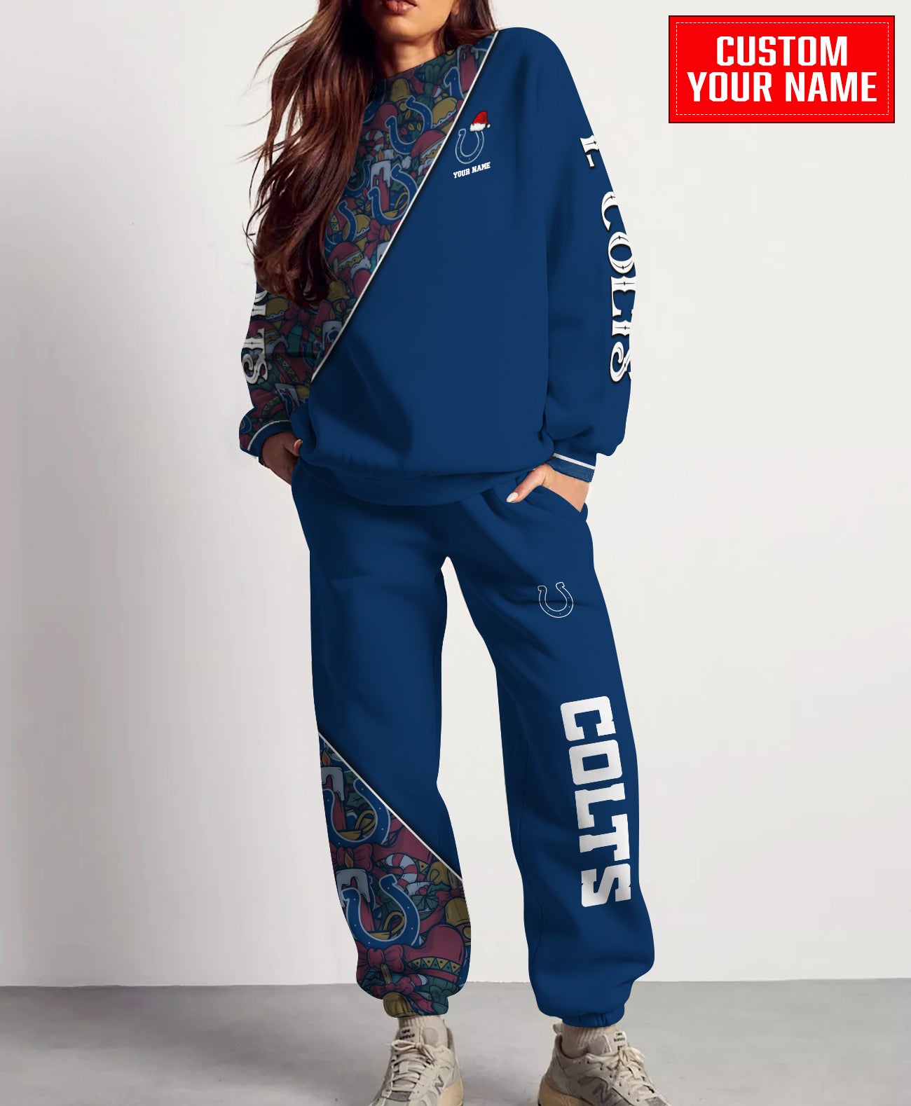 Indianapolis Colts Christmas Pattern Unisex Combo Sweatshirt And Sweatpants AZCASP000087TeamColor