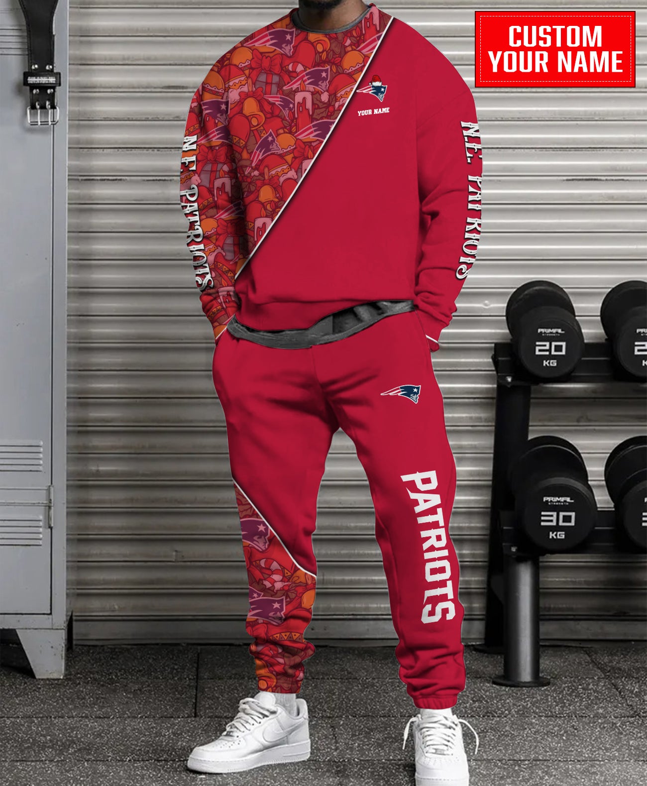 New England Patriots Christmas Pattern Unisex Combo Sweatshirt And Sweatpants AZCASP000093TeamColor
