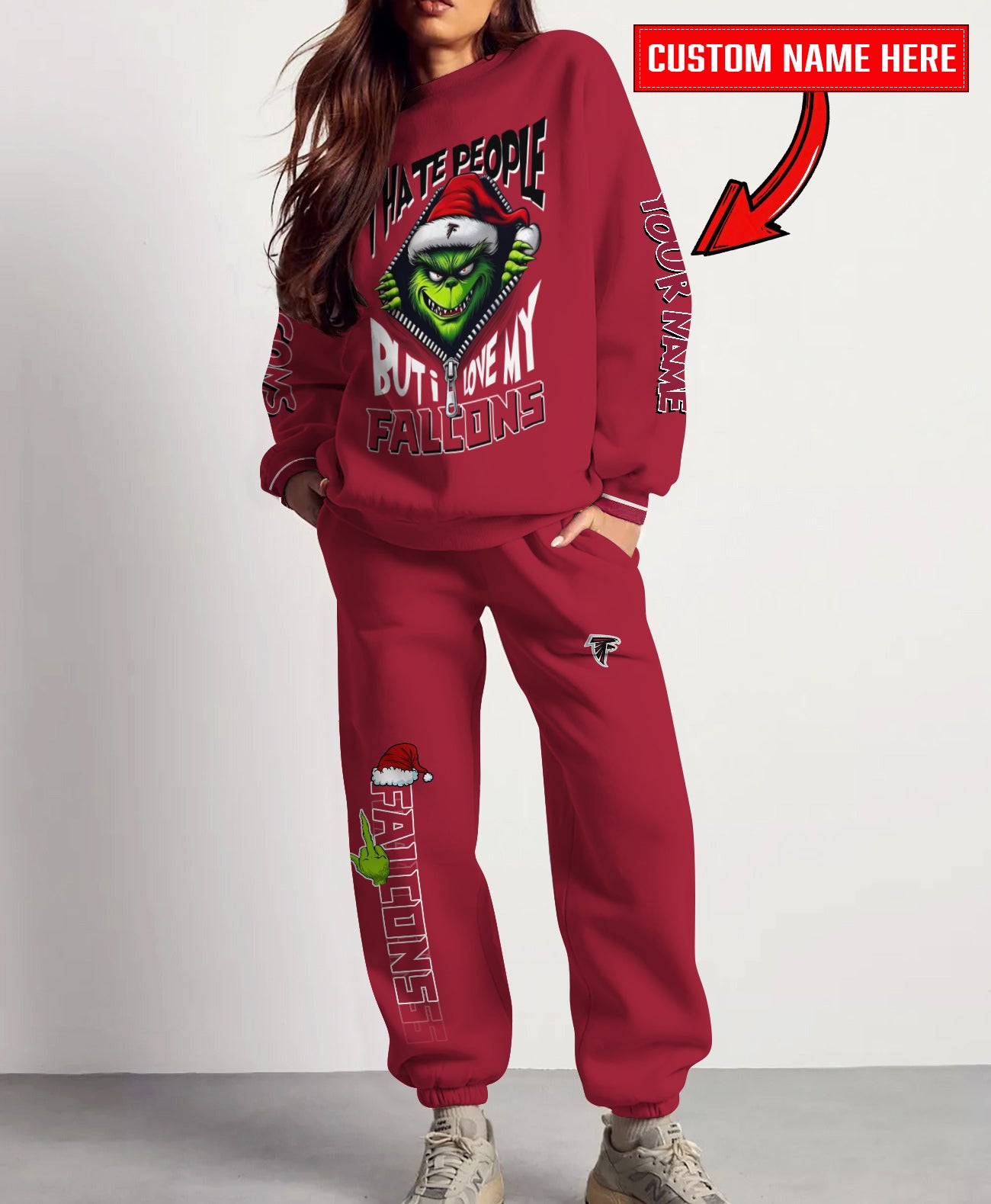 Atlanta Falcons Combo Unisex Sweatshirt And Sweatpants Christmas Collection AZCASP000098TeamColor