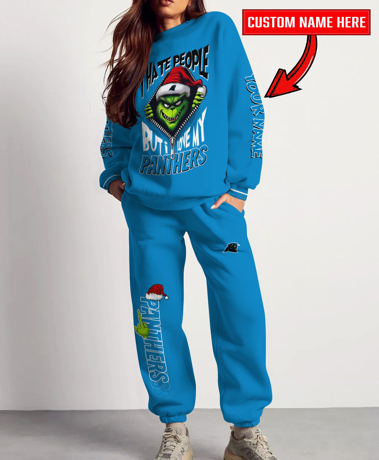 Carolina Panthers Combo Unisex Sweatshirt And Sweatpants Christmas Collection AZCASP000099TeamColor